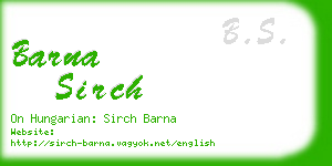 barna sirch business card